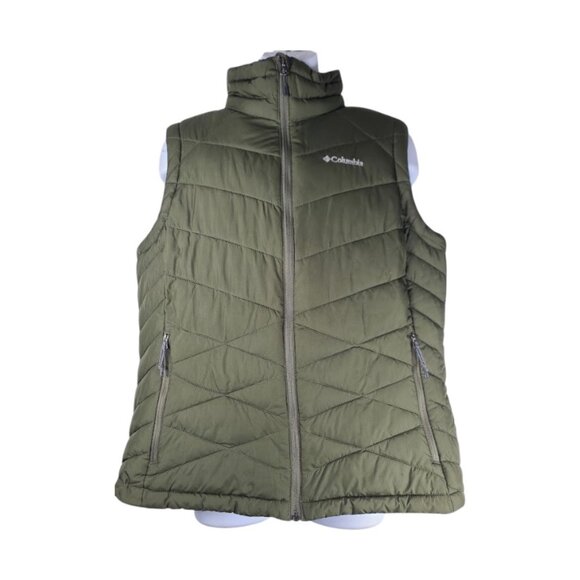 Columbia Men's Green Heavenly Sleeveless Mock Neck Puffer Vest Size XL - Picture 1 of 6